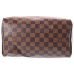 Louis Vuitton Damier Speedy 25 Boston Bag Brown Leather Gold — view 4