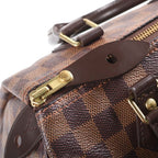 Louis Vuitton Damier Speedy 25 Boston Bag Brown Leather Gold — view 6