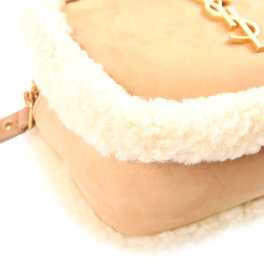 Saint Laurent Paris Shearling Belt Bag Beige Fleece Gold — view 5