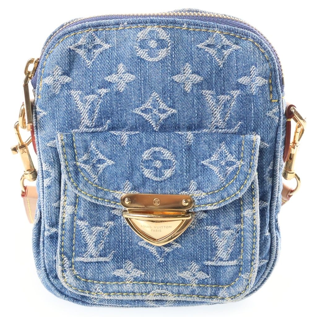 Louis Vuitton Monogram Denim Pochette Fairfax Shoulder Bag Blue Streetwear