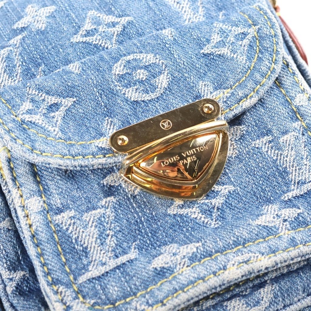 Louis Vuitton Monogram Denim Pochette Fairfax Shoulder Bag Blue Streetwear — view 6