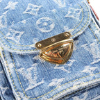 Louis Vuitton Monogram Denim Pochette Fairfax Shoulder Bag Blue Streetwear — view 6