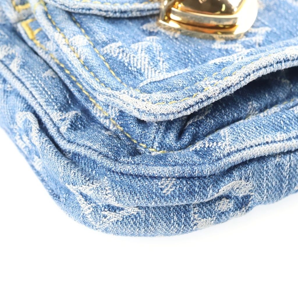 Louis Vuitton Monogram Denim Pochette Fairfax Shoulder Bag Blue Streetwear — view 5