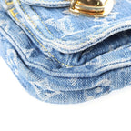 Louis Vuitton Monogram Denim Pochette Fairfax Shoulder Bag Blue Streetwear — view 5