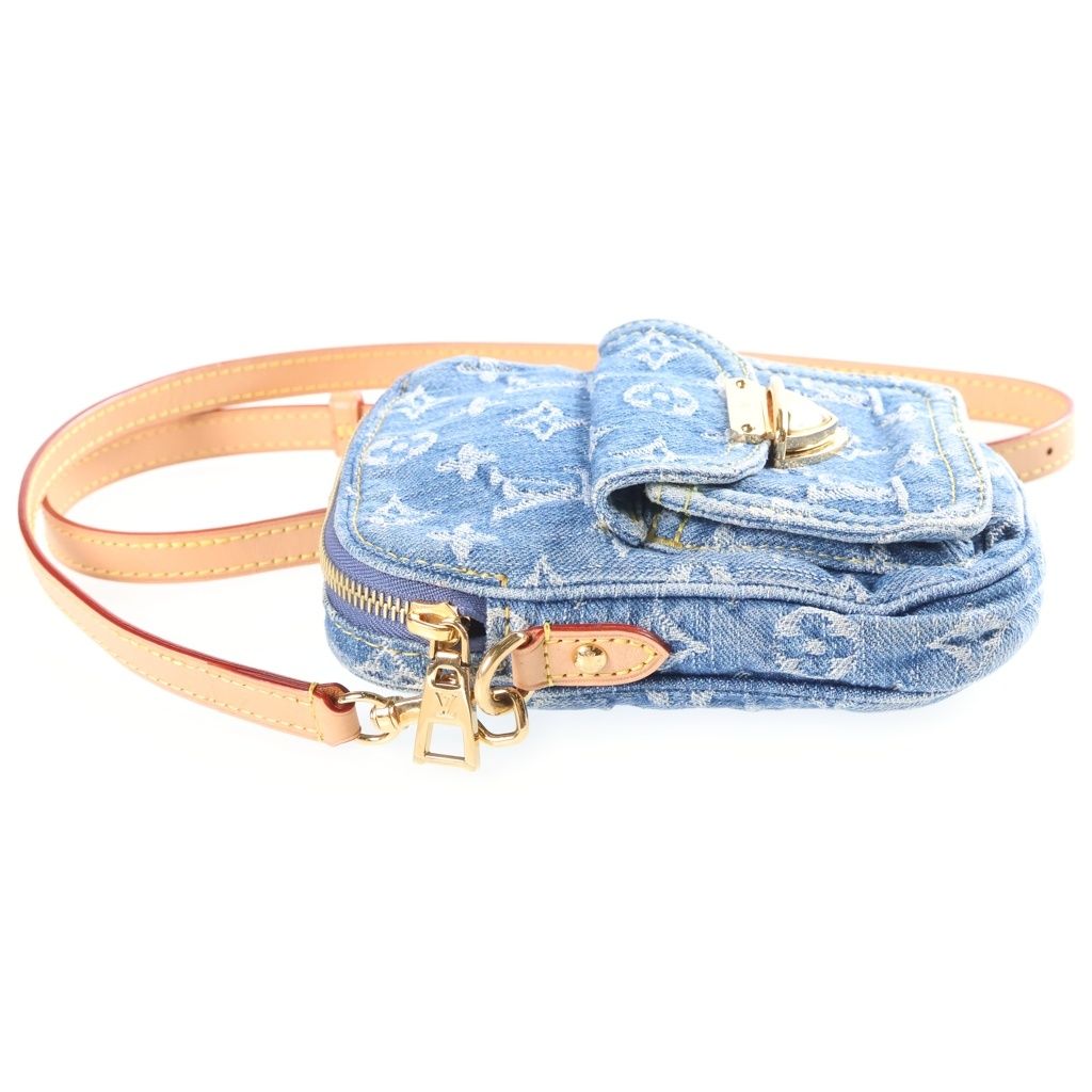 Louis Vuitton Monogram Denim Pochette Fairfax Shoulder Bag Blue Streetwear — view 3
