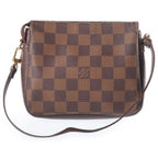 Louis Vuitton Damier Trousse Makeup Handbag Pouch Brown Leather — view 2