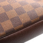 Louis Vuitton Damier Trousse Makeup Handbag Pouch Brown Leather — view 6
