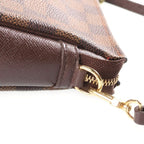 Louis Vuitton Damier Trousse Makeup Handbag Pouch Brown Leather — view 7