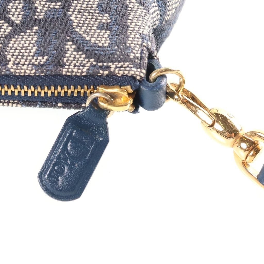 Dior Trotter Saddle Pouch Handbag Canvas Leather Navy — view 7