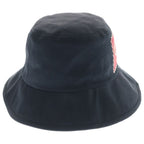 Gucci Logo Patch Label Cotton Bucket Fedora Hat Black — view 3