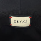 Gucci Logo Patch Label Cotton Bucket Fedora Hat Black — view 7