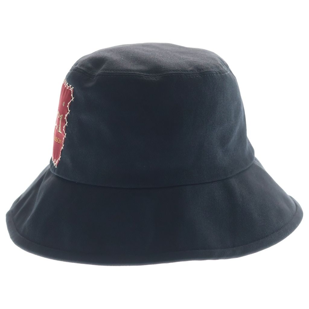 Gucci Logo Patch Label Cotton Bucket Fedora Hat Black — view 4