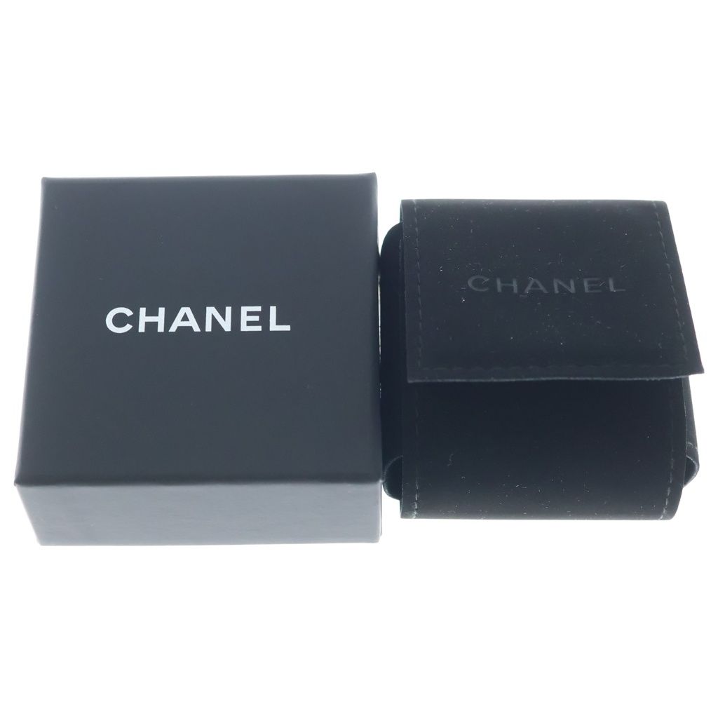 Chanel CC Logo Rhinestone Ball Earrings Silver Black — view 6