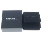 Chanel CC Logo Rhinestone Ball Earrings Silver Black — view 6