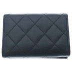 Chanel CC Logo Quilted Compact Wallet Trifold Caviar Leather Black Gold Seal — view 2
