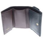 Chanel CC Logo Quilted Compact Wallet Trifold Caviar Leather Black Gold Seal — view 4