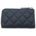 Chanel CC Logo Quilted Coin Purse Caviar Leather Black Gold Seal Card — view 2