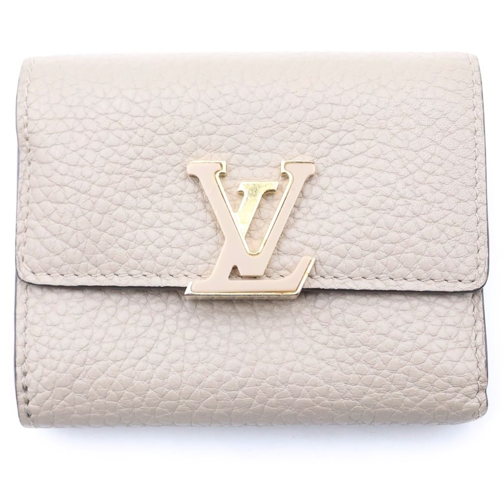 Louis Vuitton Portefeuille Capucines XS Trifold Wallet Compact Coin Purse Beige