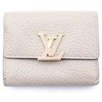 Louis Vuitton Portefeuille Capucines XS Trifold Wallet Compact Coin Purse Beige