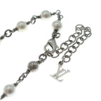 Louis Vuitton LV Pearl Monogram Chain Necklace Silver — view 4