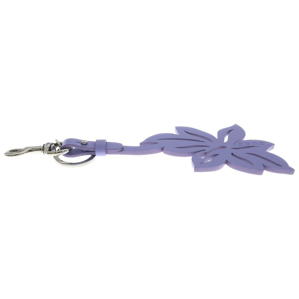 Gucci Flower Charm Key Holder Leather Purple — view 4