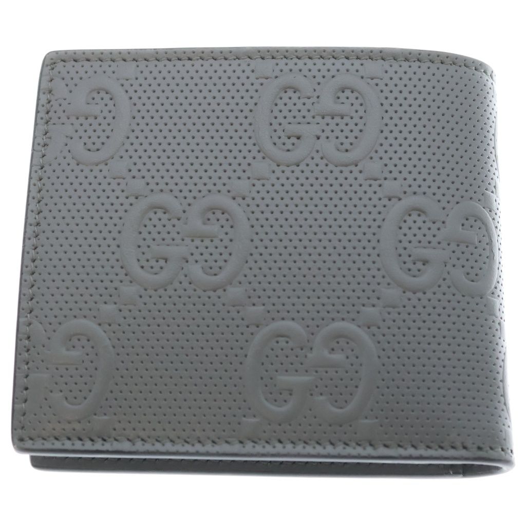 Gucci GG Embossed Leather Compact Wallet Bifold Gray — view 2
