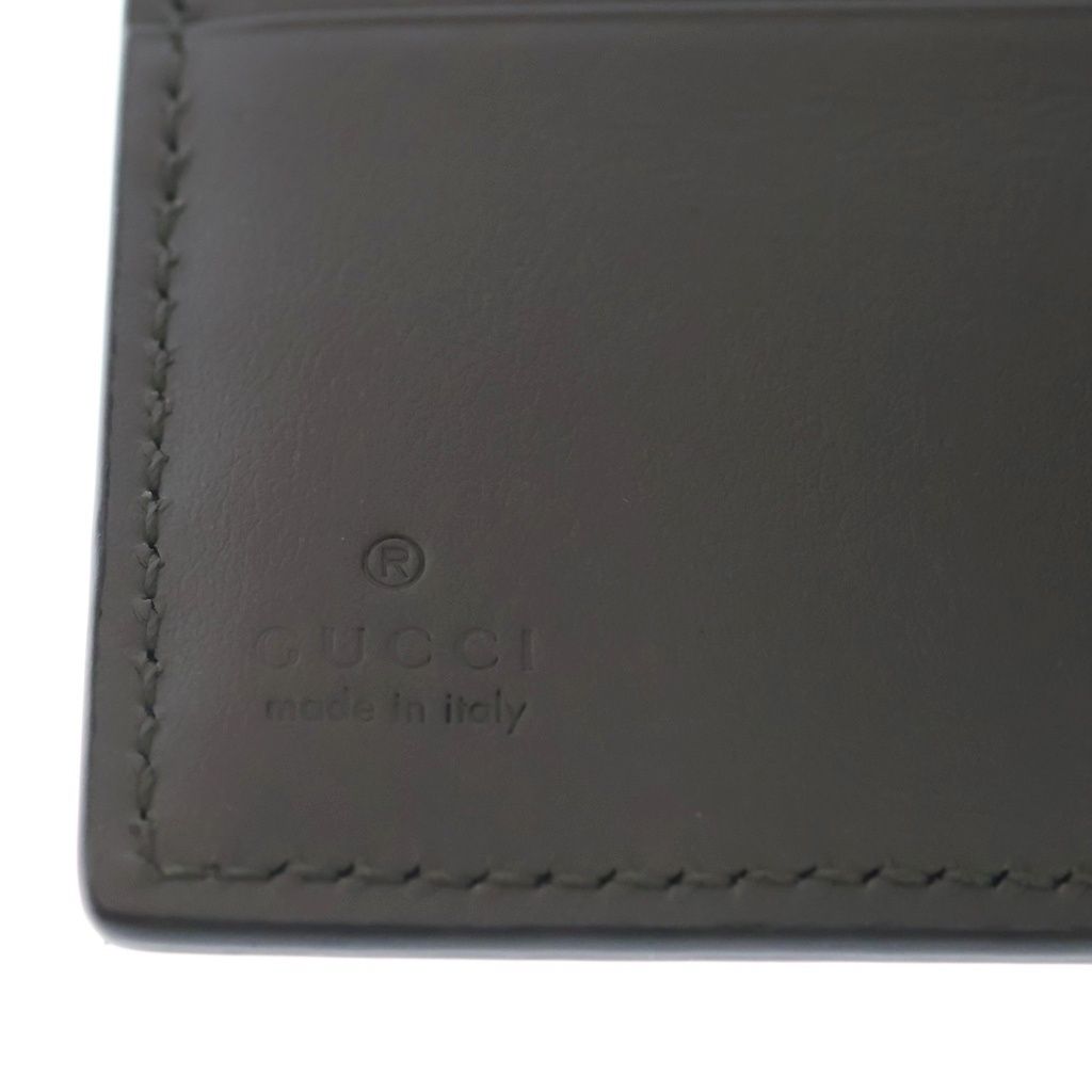 Gucci GG Embossed Leather Compact Wallet Bifold Gray — view 5