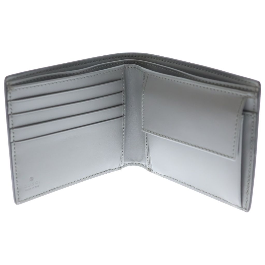 Gucci GG Embossed Leather Compact Wallet Bifold Gray — view 4