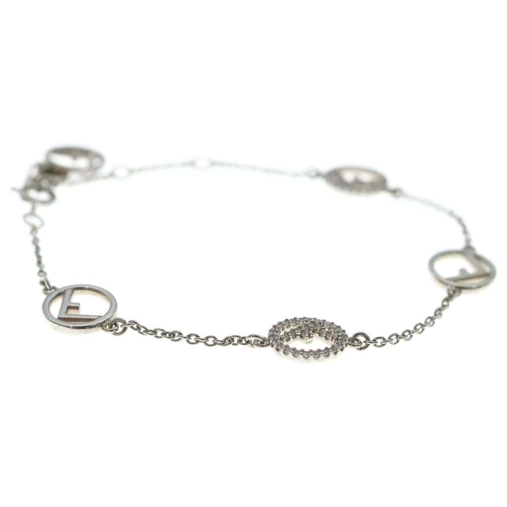 Fendi F's Rhinestone Bracelet Silver — view 3
