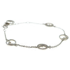 Fendi F's Rhinestone Bracelet Silver — view 3