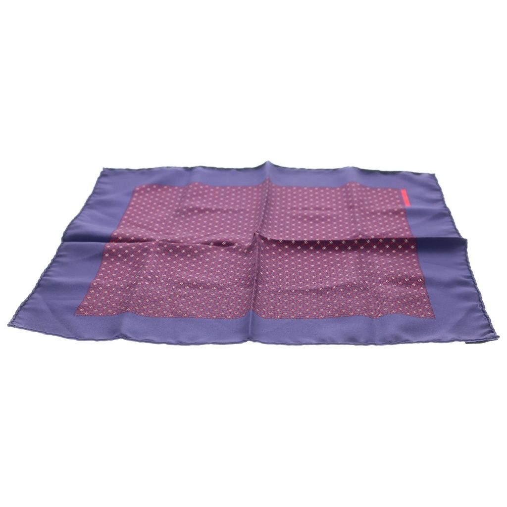 Hermes Carre 40 H Logo All Over Print Silk Scarf Navy Purple — view 3