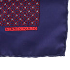 Hermes Carre 40 H Logo All Over Print Silk Scarf Navy Purple — view 5