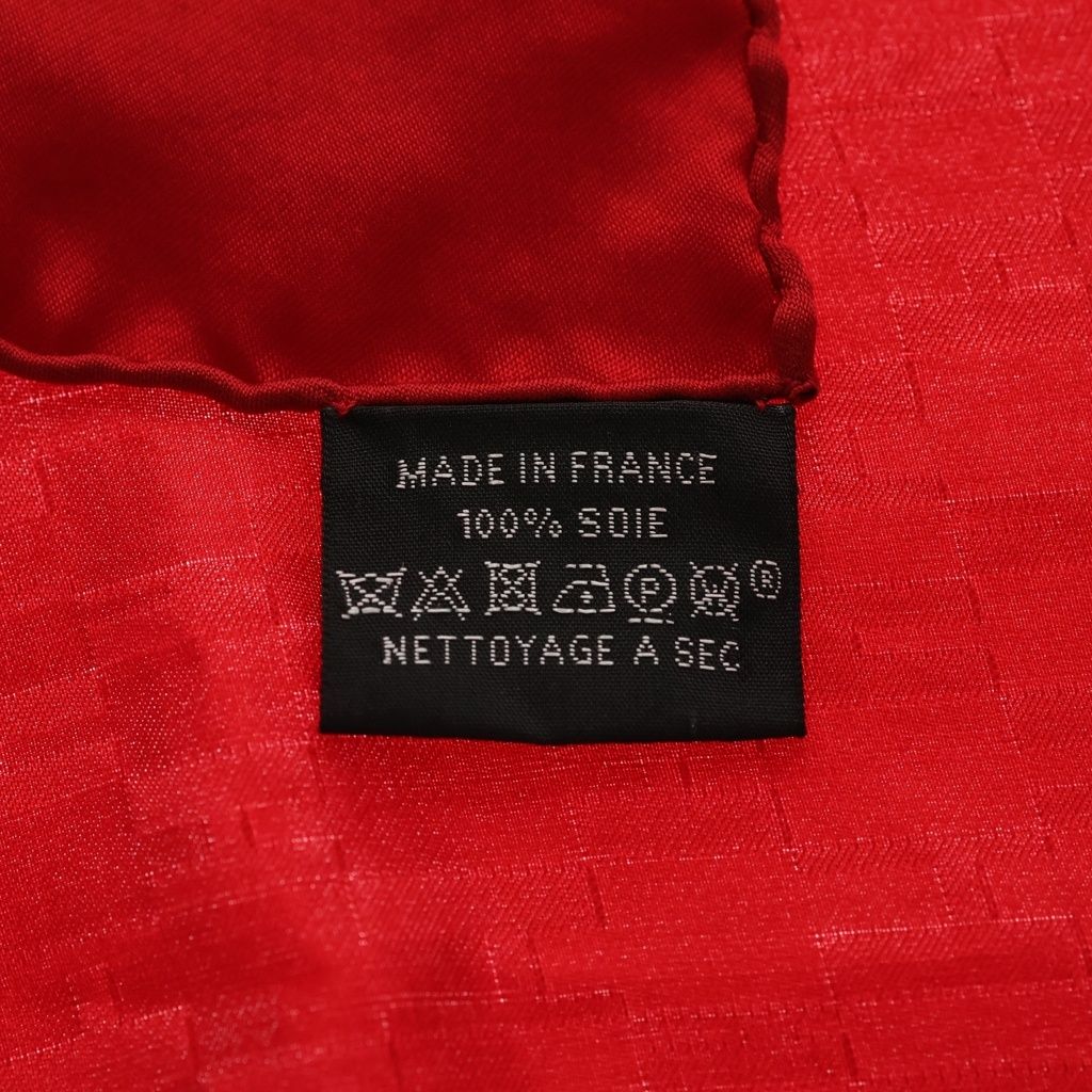 Hermes Carre 40 H Logo All Over Print Silk Scarf Red — view 5
