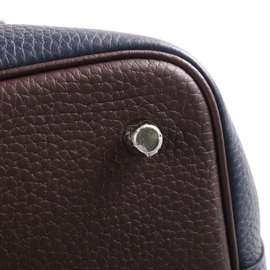 Hermes Picotin 22 Bicolor Bleu Nuit Rouge Sellier Framboise Taurillon Silver — view 6