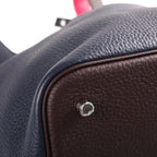 Hermes Picotin 22 Bicolor Bleu Nuit Rouge Sellier Framboise Taurillon Silver — view 5