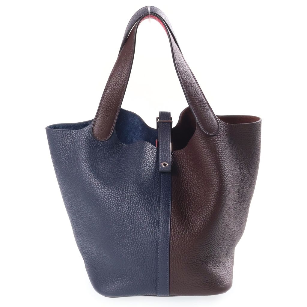 Hermes Picotin 22 Bicolor Bleu Nuit Rouge Sellier Framboise Taurillon Silver