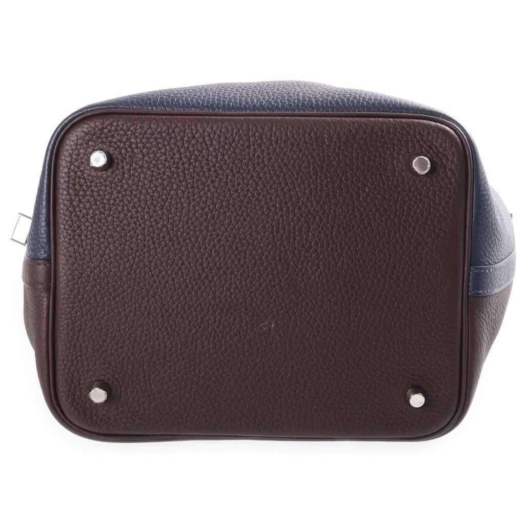 Hermes Picotin 22 Bicolor Bleu Nuit Rouge Sellier Framboise Taurillon Silver — view 4
