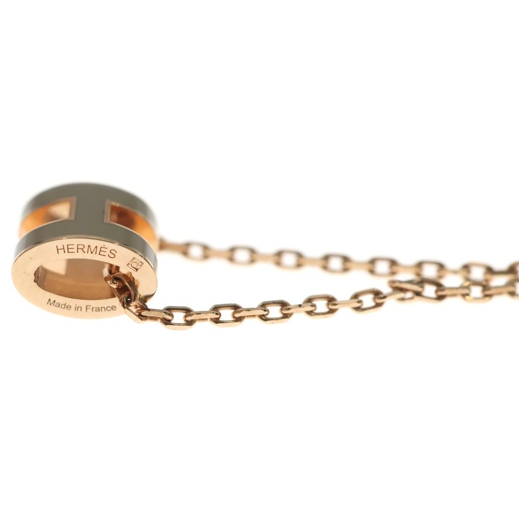 Hermes Pop H Pendant Chain Beige Pink Gold — view 5