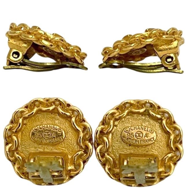 Chanel Earrings CC Logo 95 Metal Gold Vintage — view 2