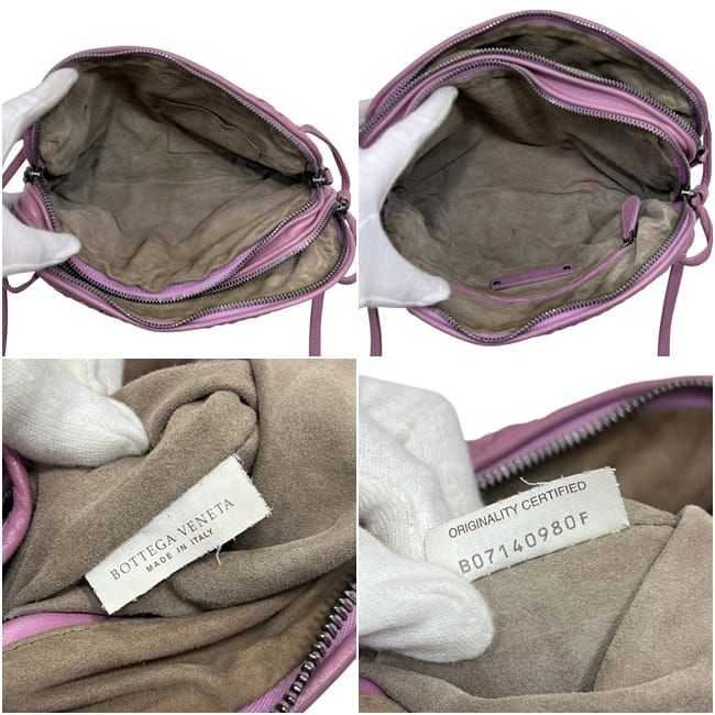 Bottega Veneta Shoulder Bag Intrecciato Leather Pink Purple — view 3