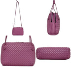 Bottega Veneta Shoulder Bag Intrecciato Leather Pink Purple — view 2
