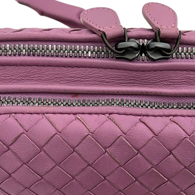 Bottega Veneta Shoulder Bag Intrecciato Leather Pink Purple — view 8