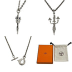 Hermes Necklace Fireworks Casaque Nuit GD 12 23 Metal Palladium Silver — view 2