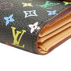 Louis Vuitton Monogram Multicolor Trifold Wallet Noir Black Leather — view 4
