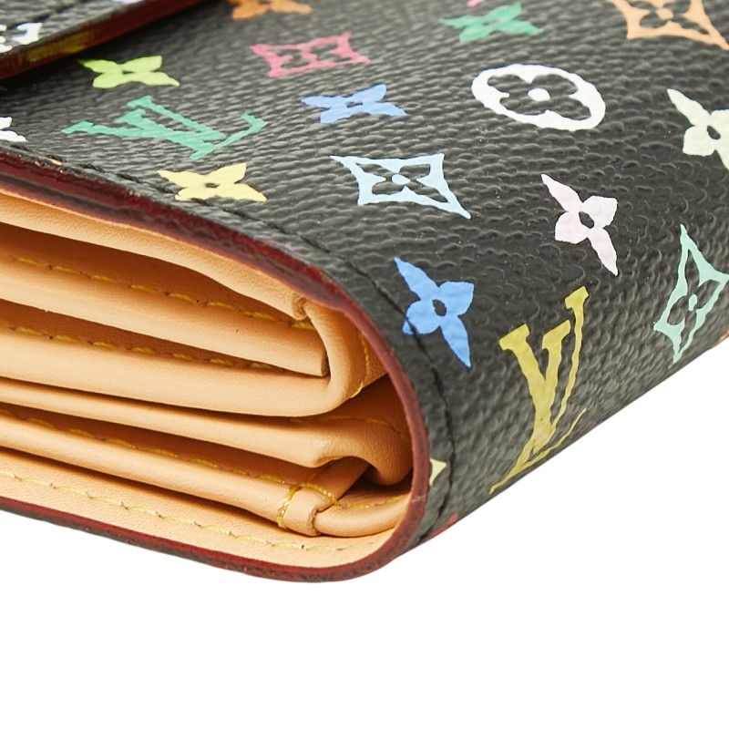 Louis Vuitton Monogram Multicolor Trifold Wallet Noir Black Leather — view 5