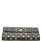 Louis Vuitton Monogram Multicolor Trifold Wallet Noir Black Leather — view 3