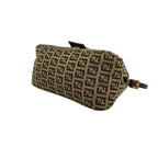 Fendi Vintage Zucchino FF Pattern Logo Canvas Leather Mini Handbag Brown — view 8