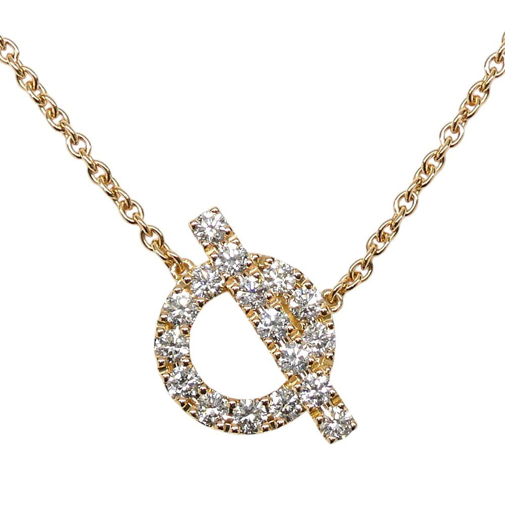 Hermes Necklace Finesse Diamond Pink Gold Pave