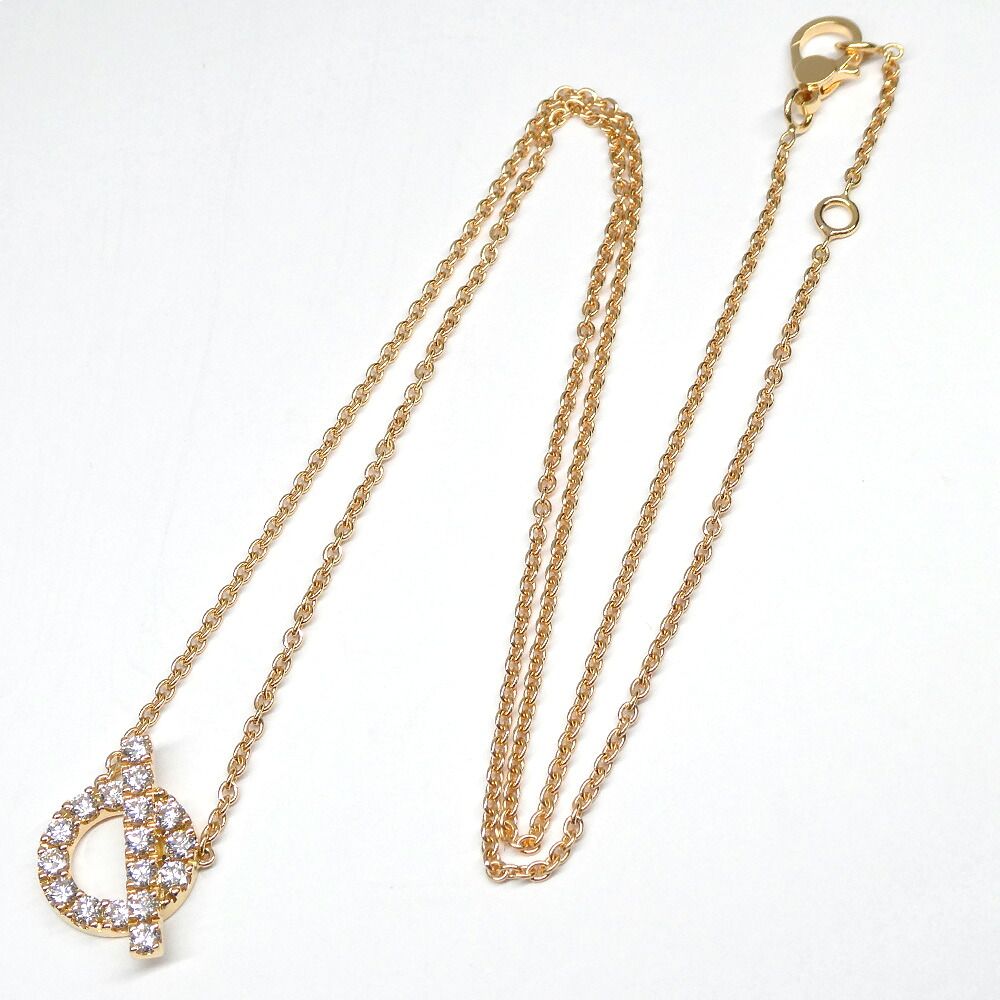 Hermes Necklace Finesse Diamond Pink Gold Pave — view 2