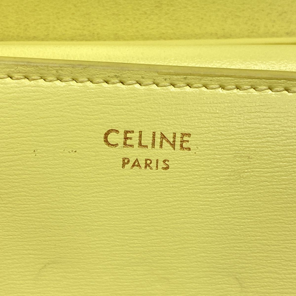 Celine Trifold Wallet Triomphe Leather Yellow Gold — view 4